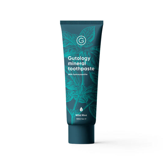 Gutology mineral toothpaste tube with hydroxyapatite