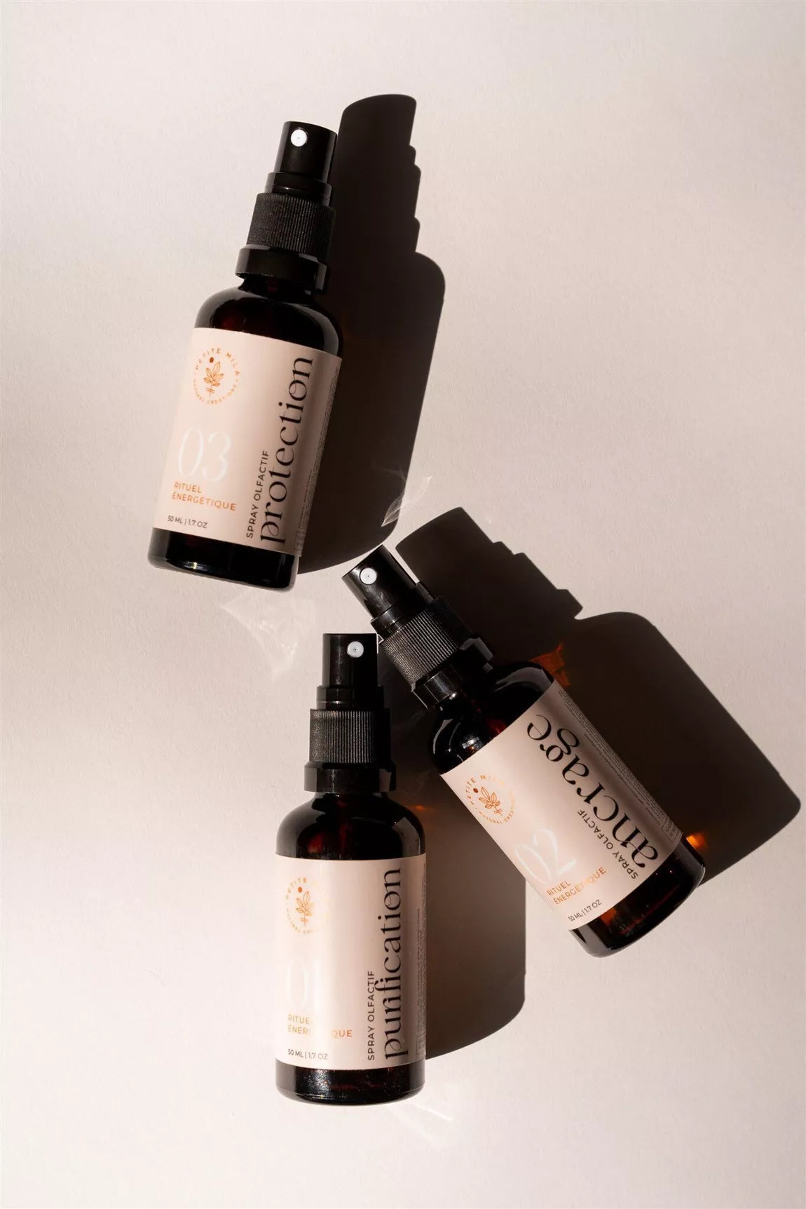 three bottles of Energetic aromatherapy Mists