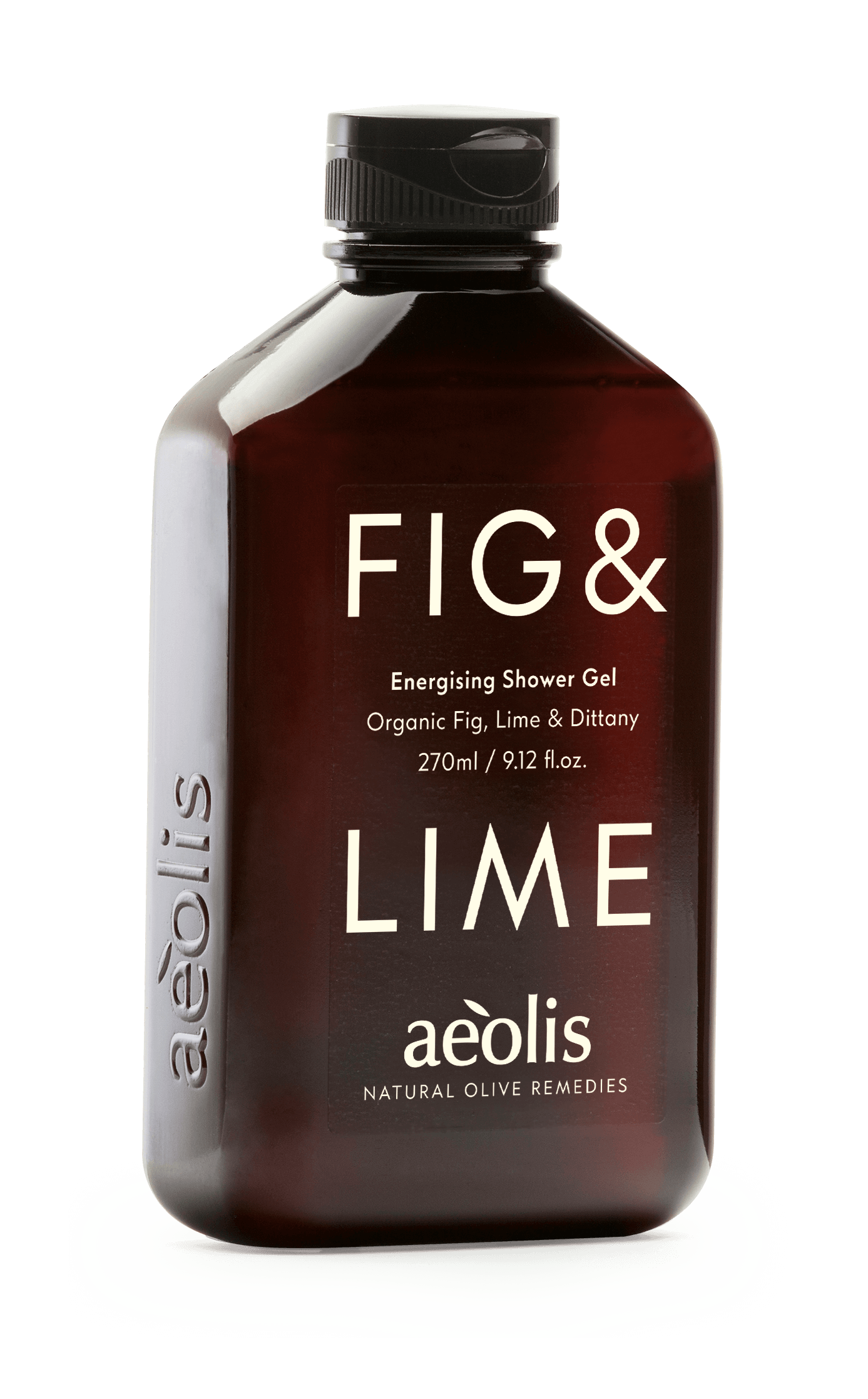 Aeolis Energising Shower Gel with organic fig, lime, and dittany of Crete – natural antioxidant body wash.