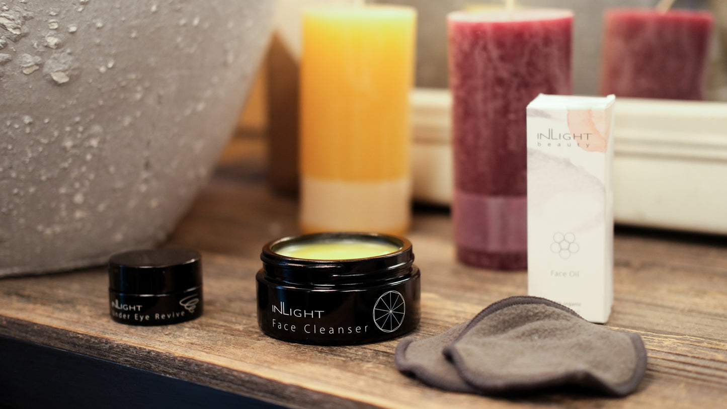 The Inlight Face Cleanser, Face Oil and Under Eye Revive
