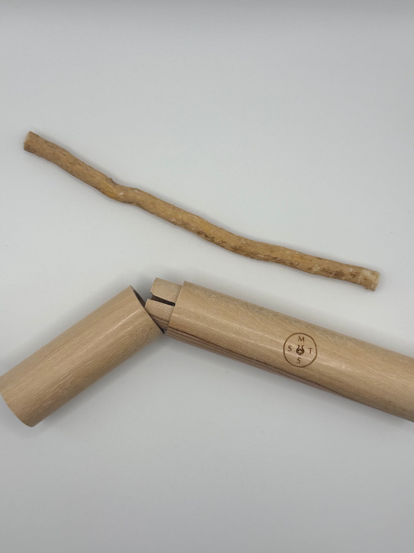 Natural organic Miswak stick by Serendipity Muses and bamboo casing