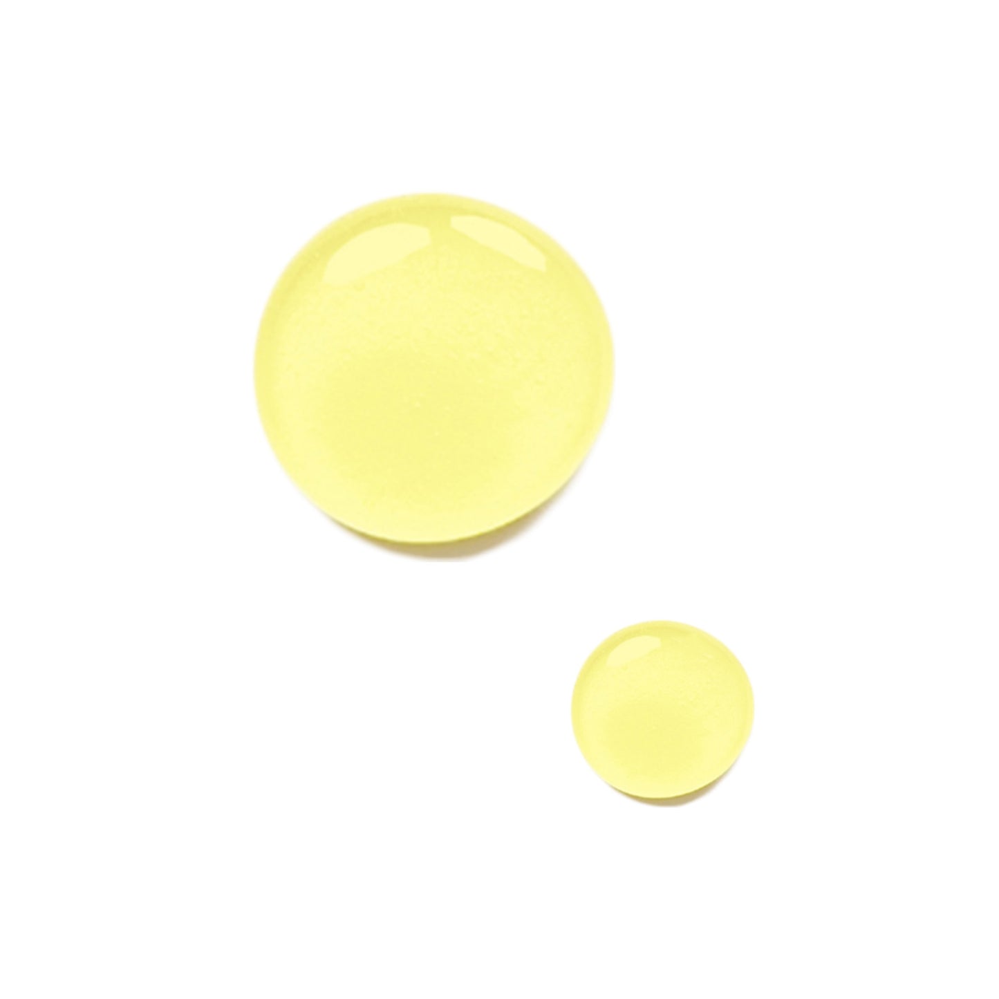 Close up of two drops of the Odacite Jo+L Clogged pores serum concentrate on a white background