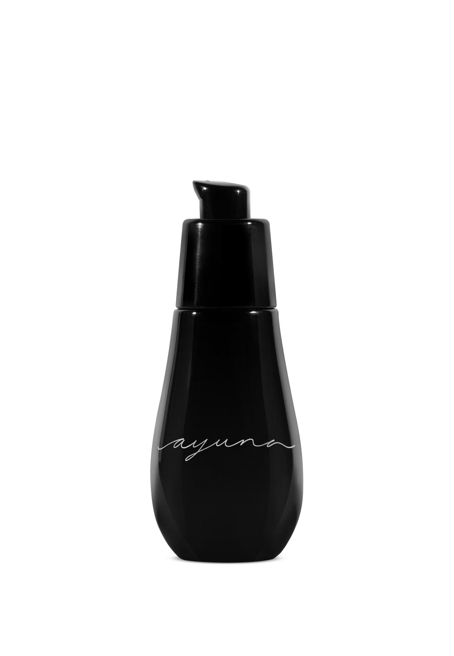 the black bottle of ayuna nectar on a white background