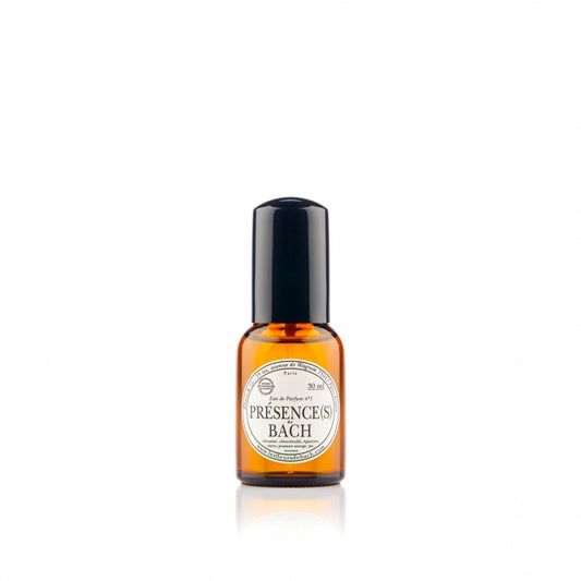A 30ml bottle of Presences de Bach - a perfume designed to work as a herbal elixir.