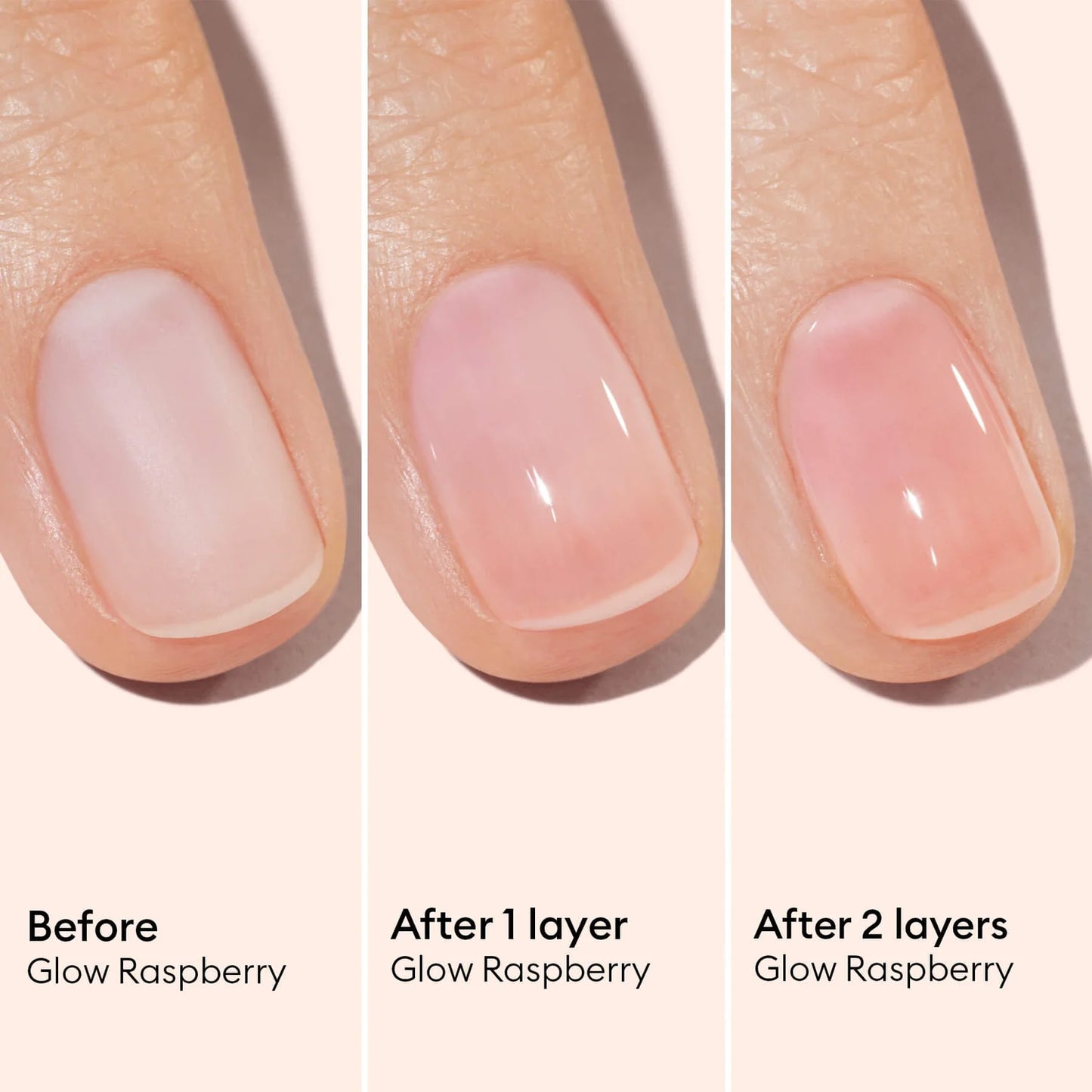 Manucurist Active Glow Raspberry – natural nail care polish with raspberry extract and mirror-shine finish.