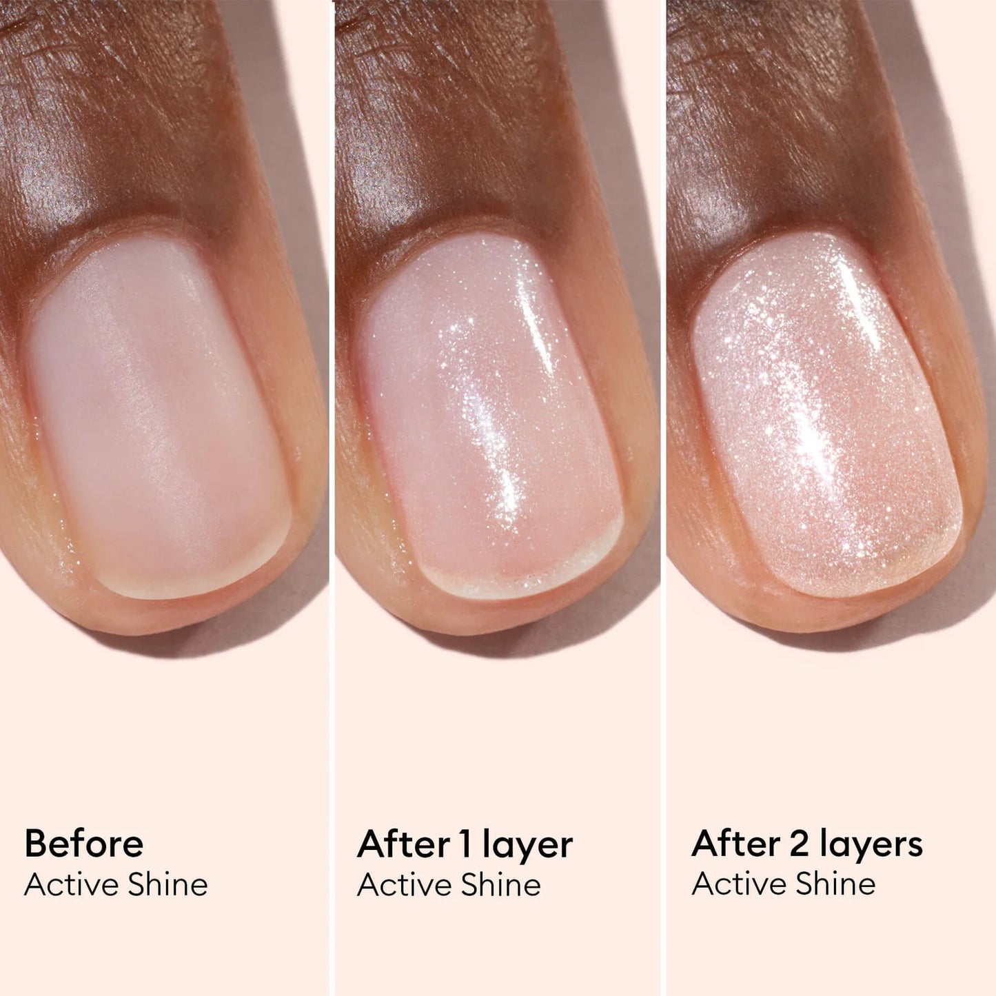 Manucurist Active Shine – pearly beige nail care polish for natural radiance and repair.