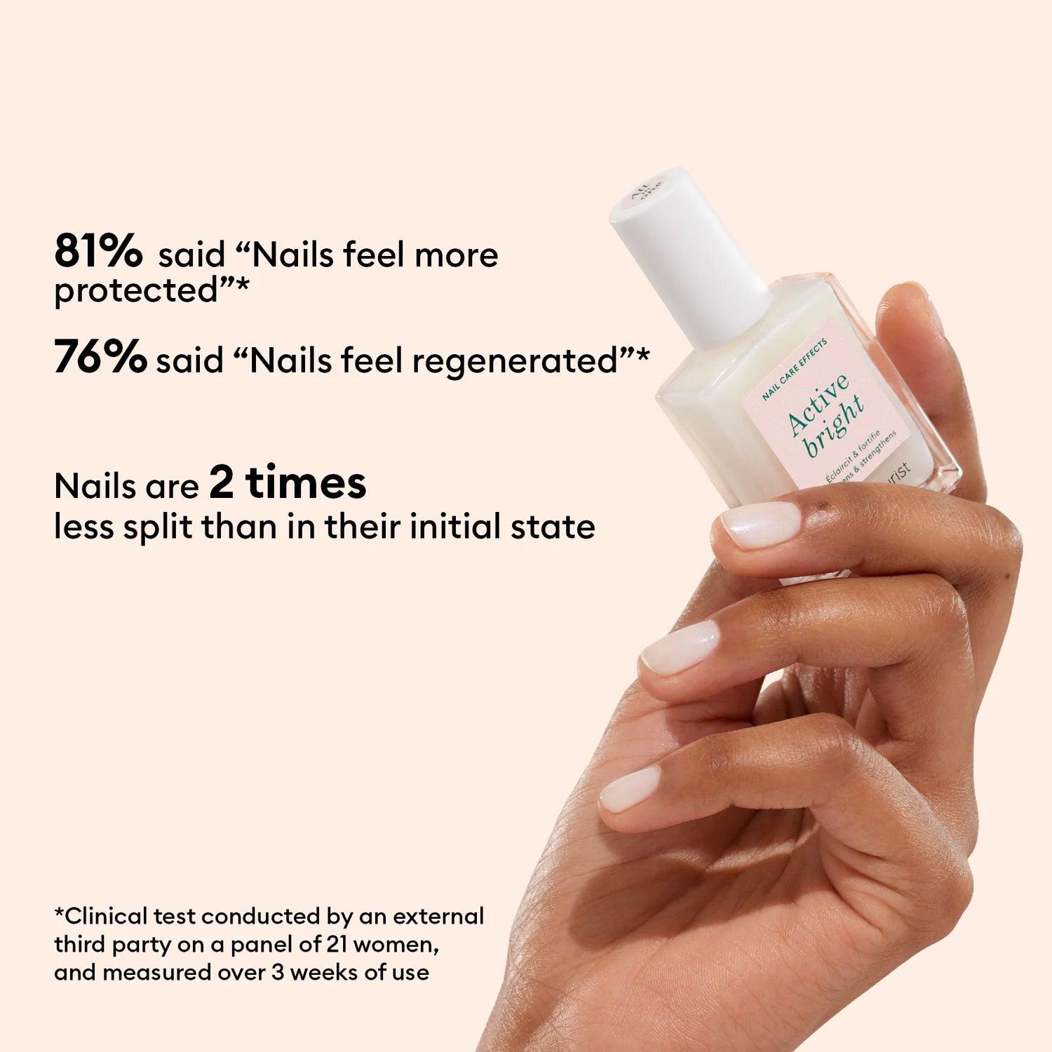 Manucurist Active Bright nail care polish — natural brightening treatment for stronger, luminous nails
