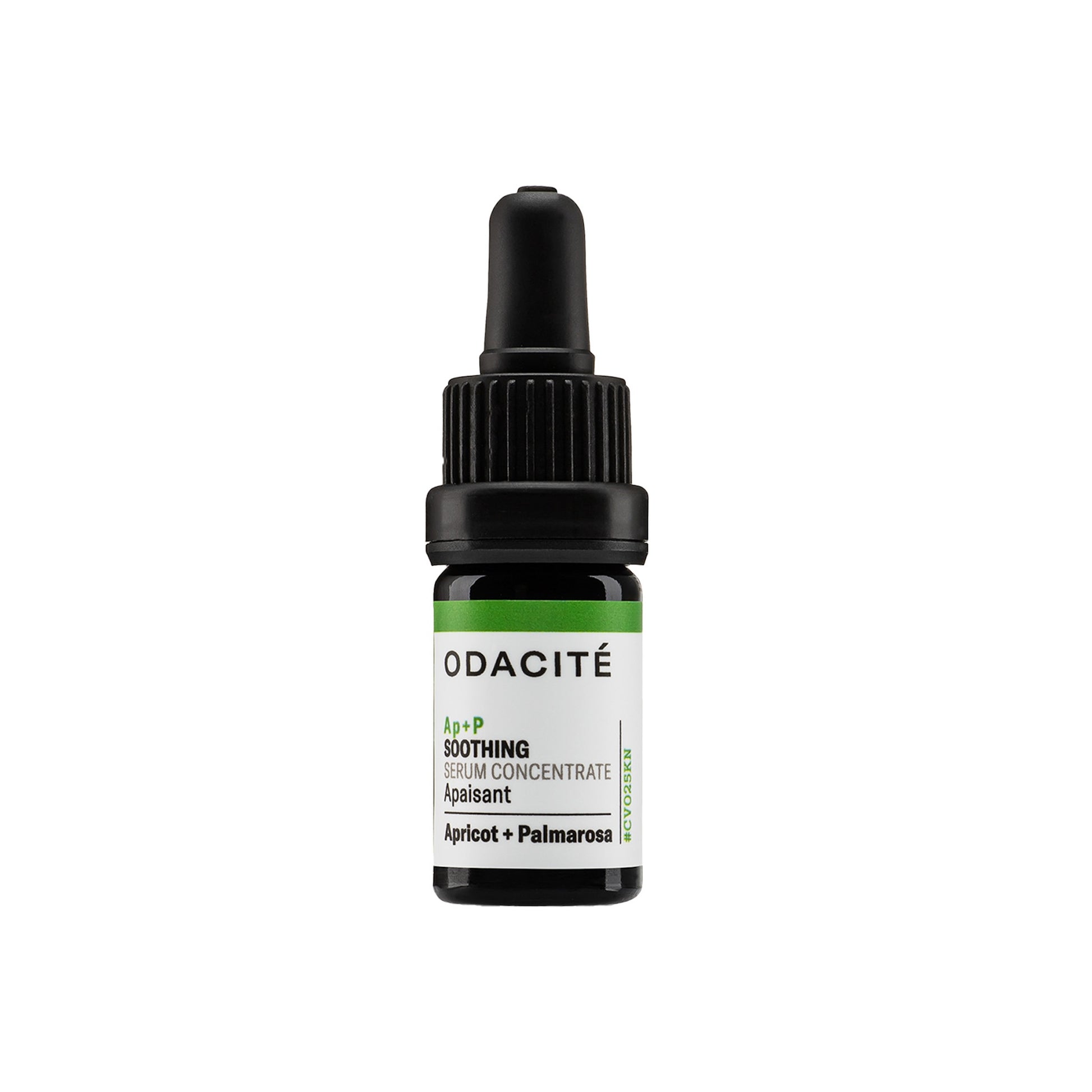 Odacite Ap + P Soothing serum concentrate bottle on a white background