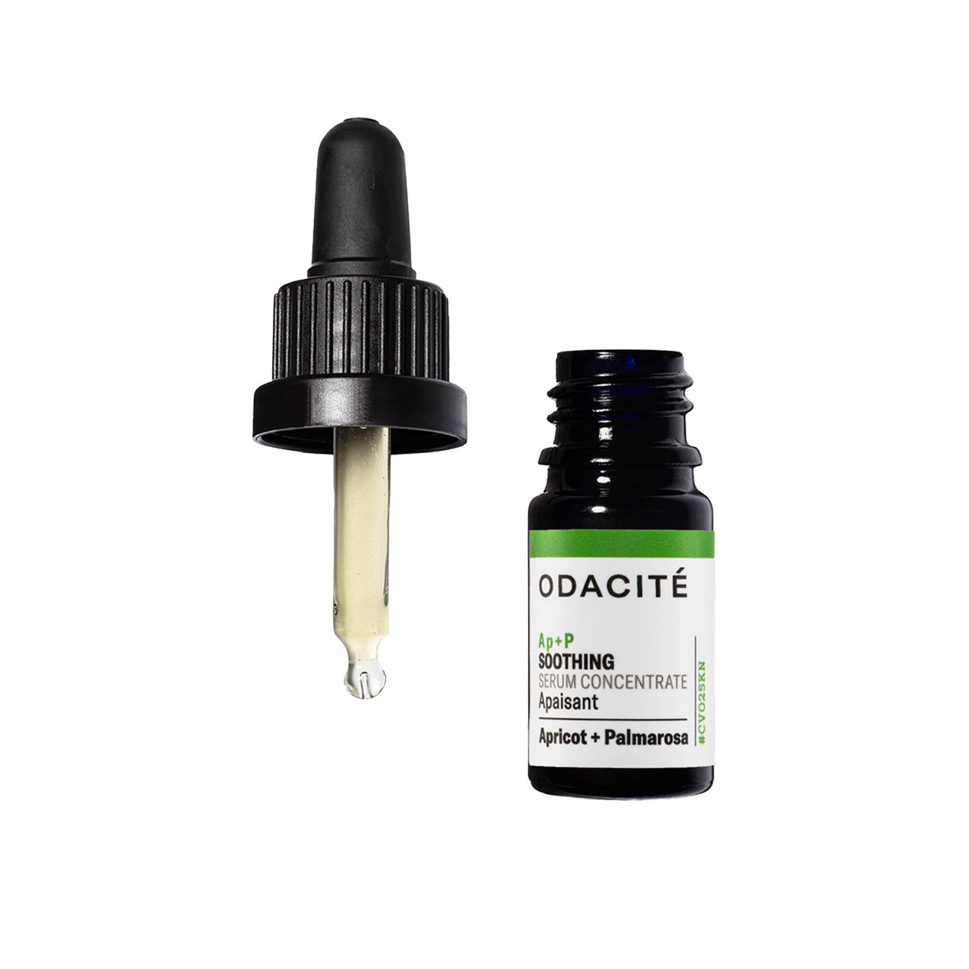Odacite Ap + P Soothing serum concentrate with dropper on a white background