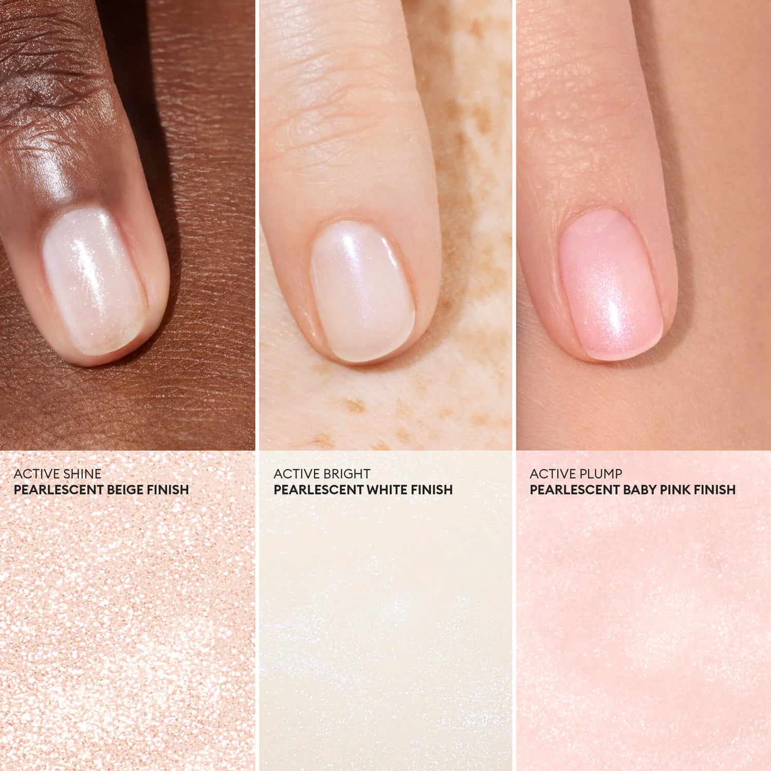 Manucurist Active Shine – pearly beige nail care polish for natural radiance and repair.