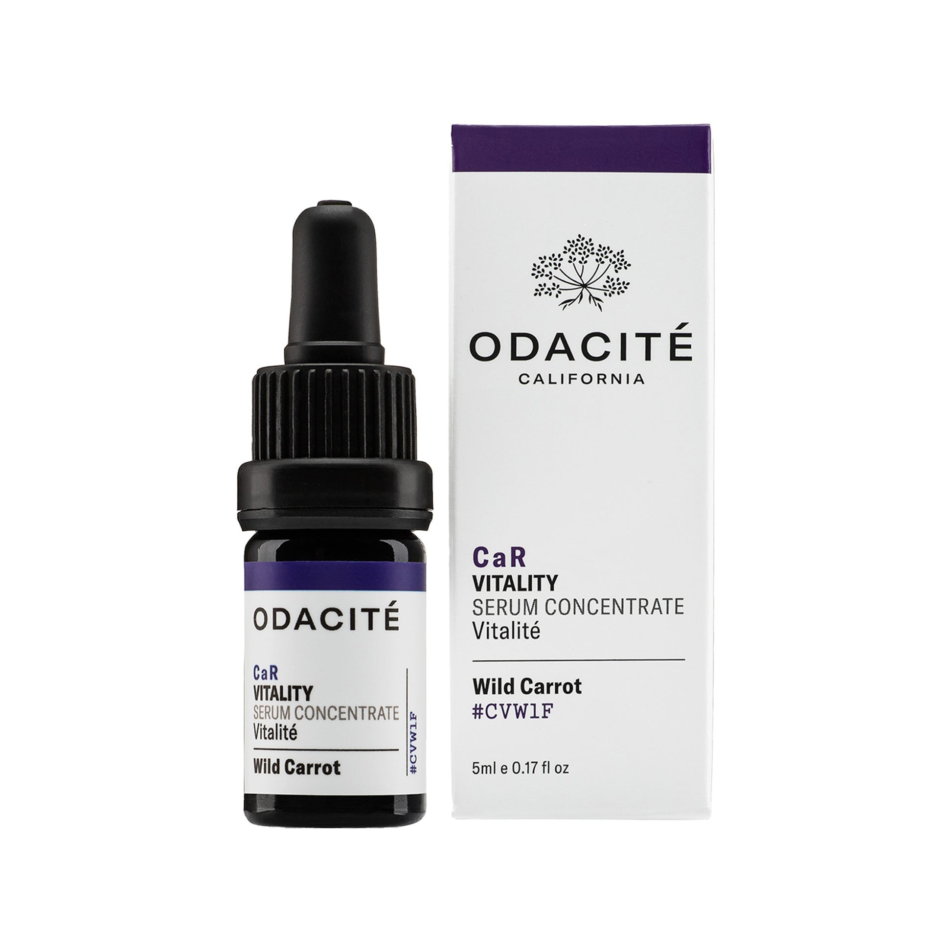 Odacite CaR Vitality Serum Concentrate bottle and packaging on a white background