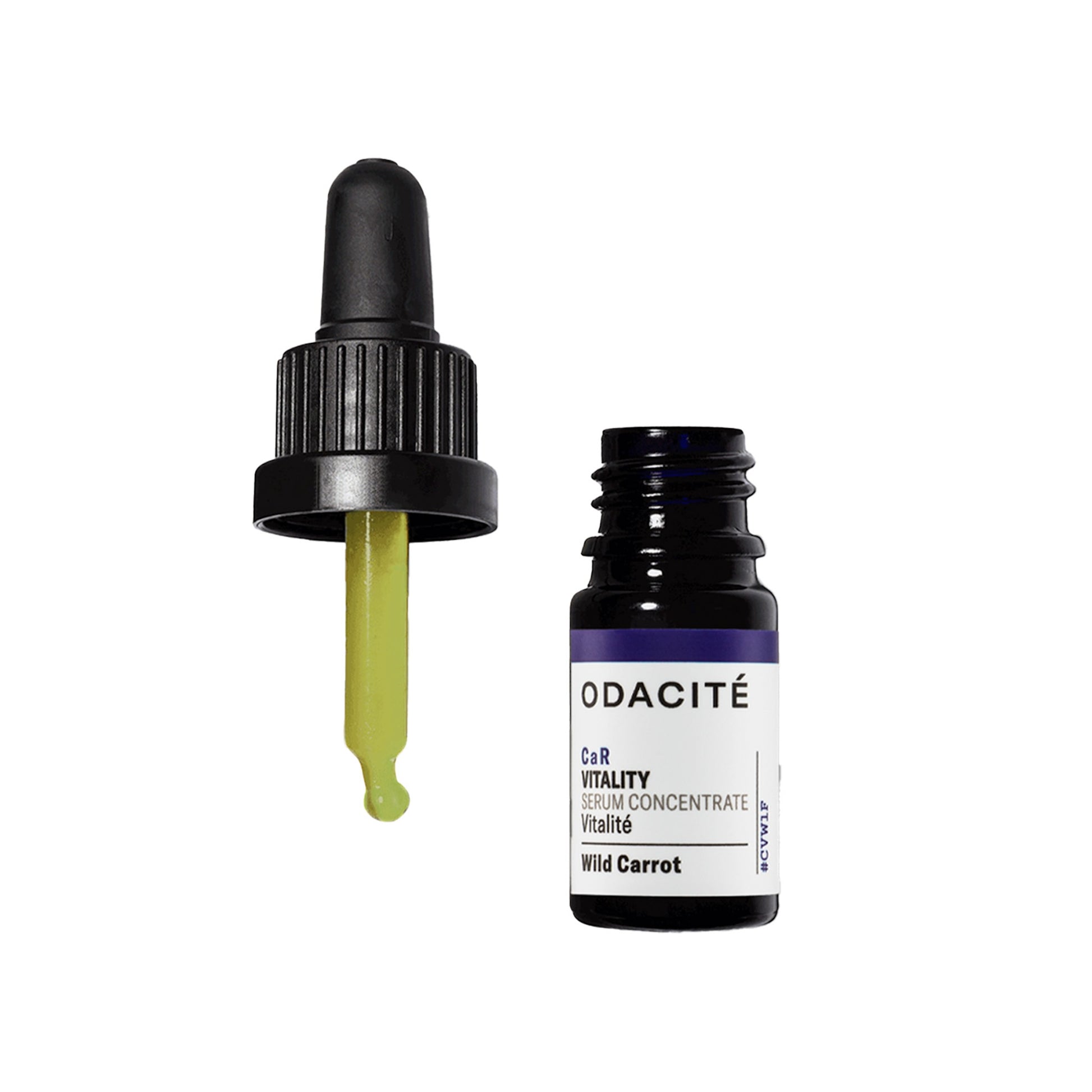 ODACITé CaR Vitality serum concentrate with dropper on a white background