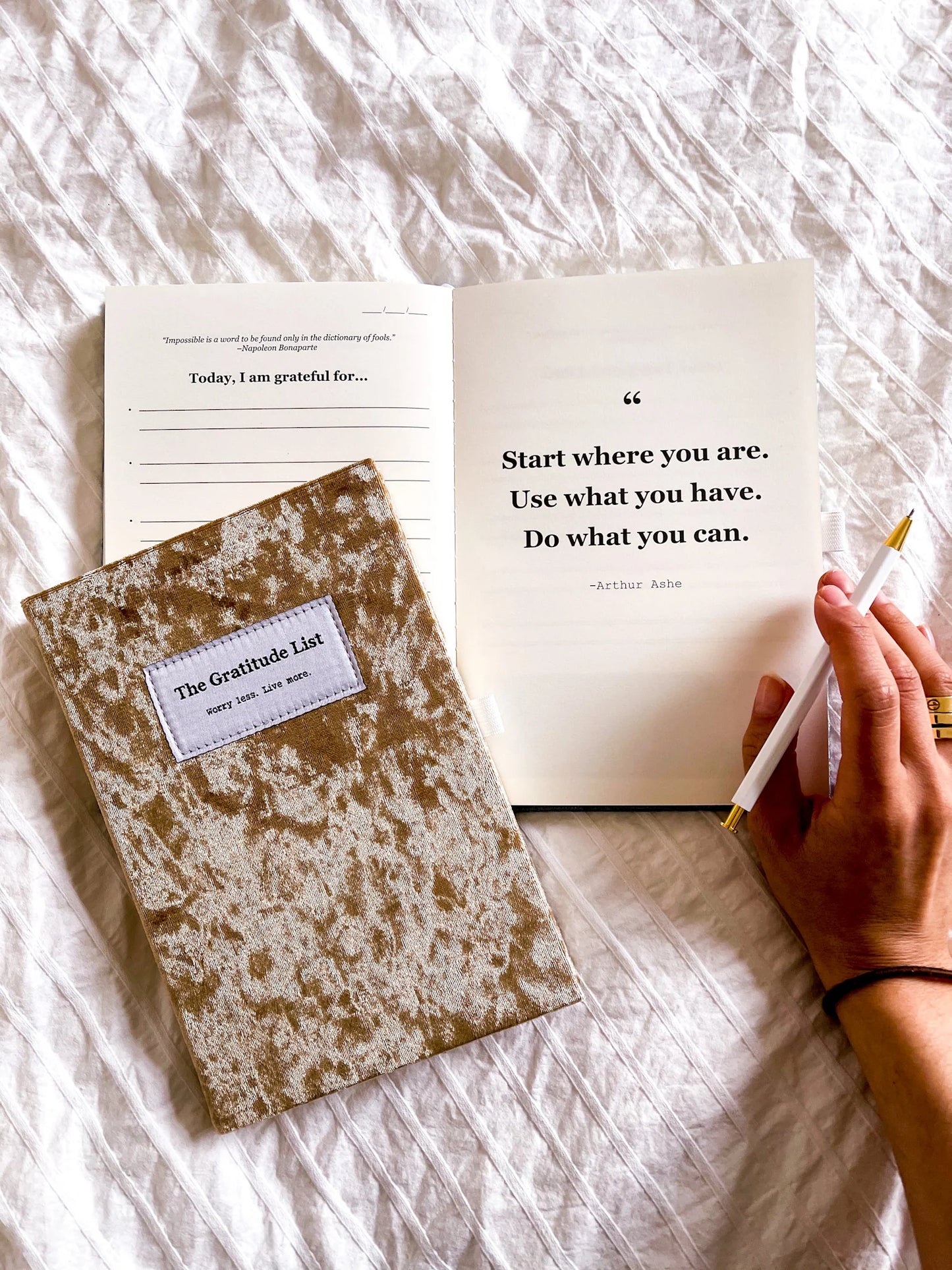 The Gratitude List Journal + Clear Quartz Manifestation Pen