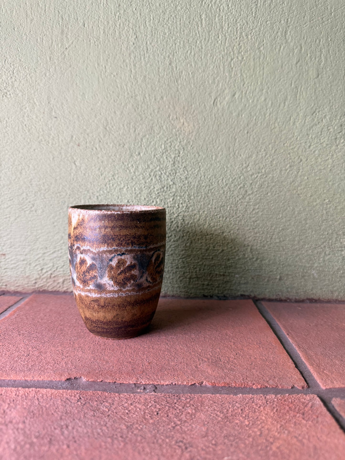 Earth-Toned Stoneware Cups | Handmade, Hand-Painted Ceramics