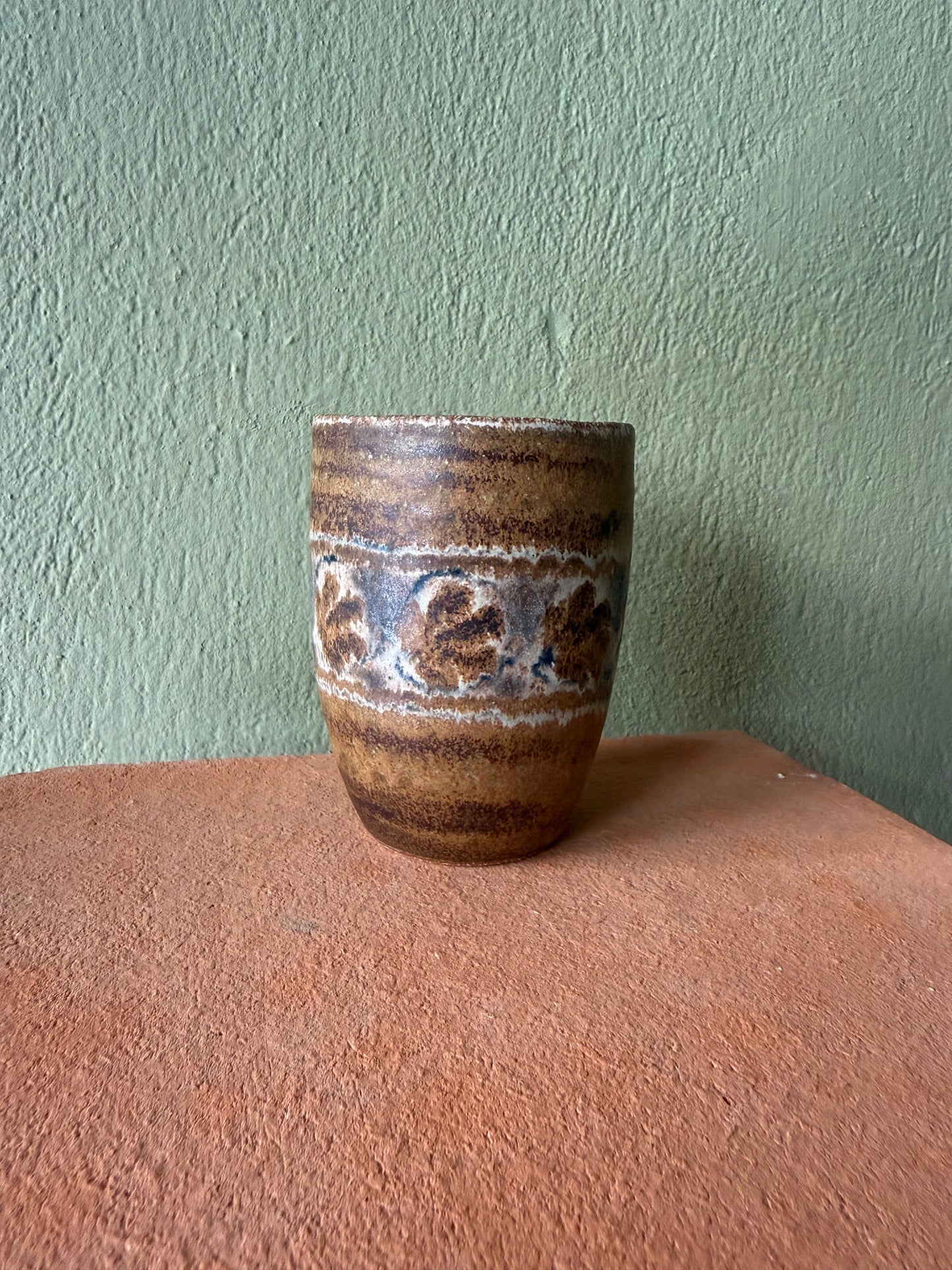 Earth-Toned Stoneware Cups | Handmade, Hand-Painted Ceramics