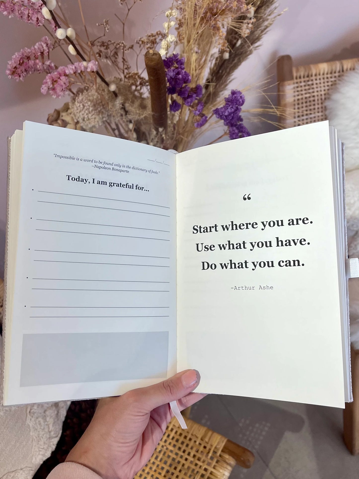 The Gratitude List Journal + Clear Quartz Manifestation Pen