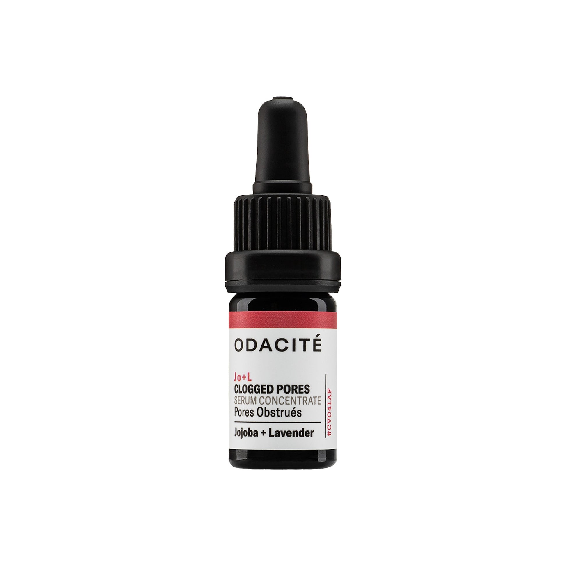 Odacite Jo+L Clogged pores skincare serum bottle on a white background