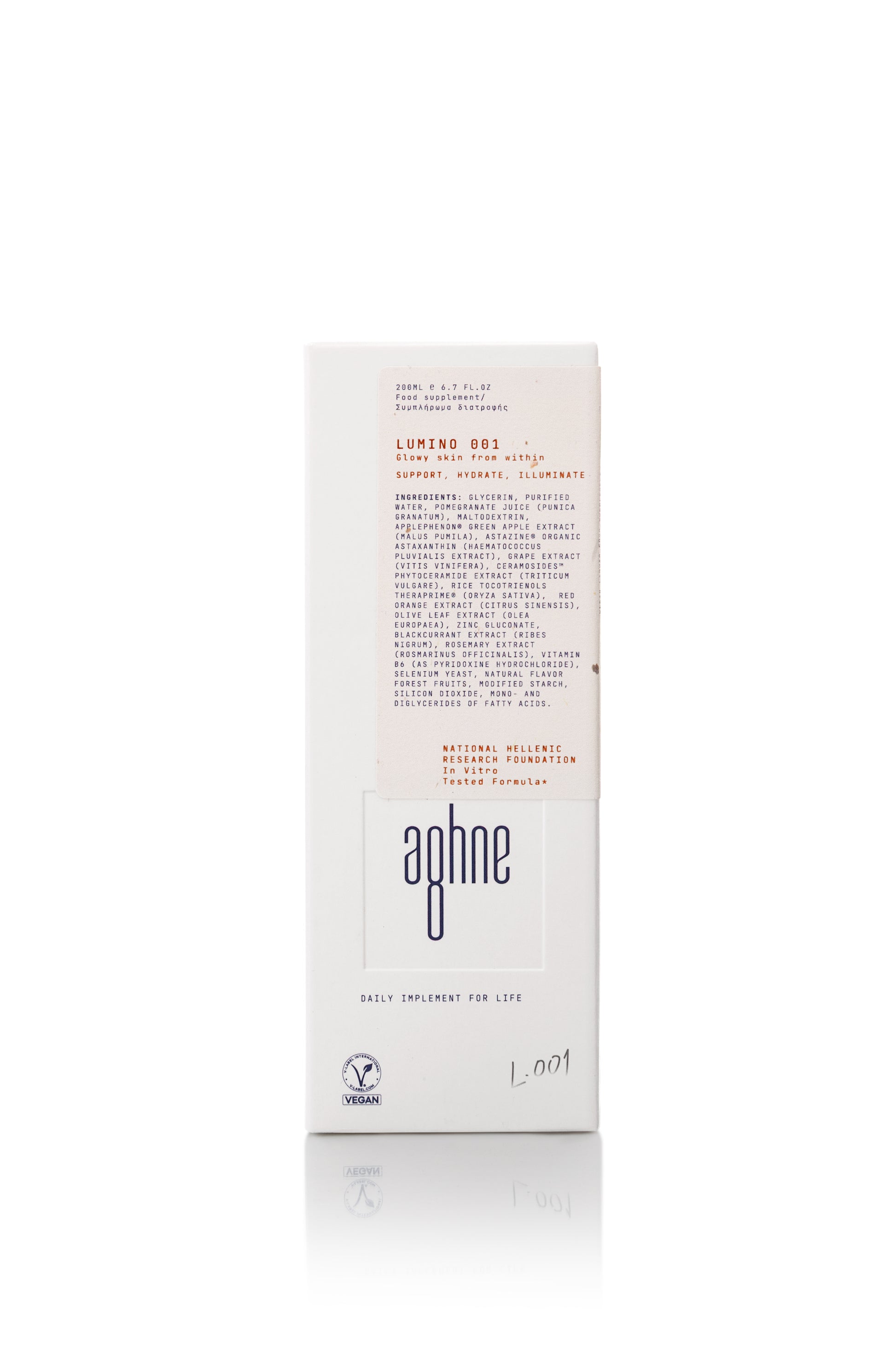 Lumino 001 by Aghne product packaging on a white background
