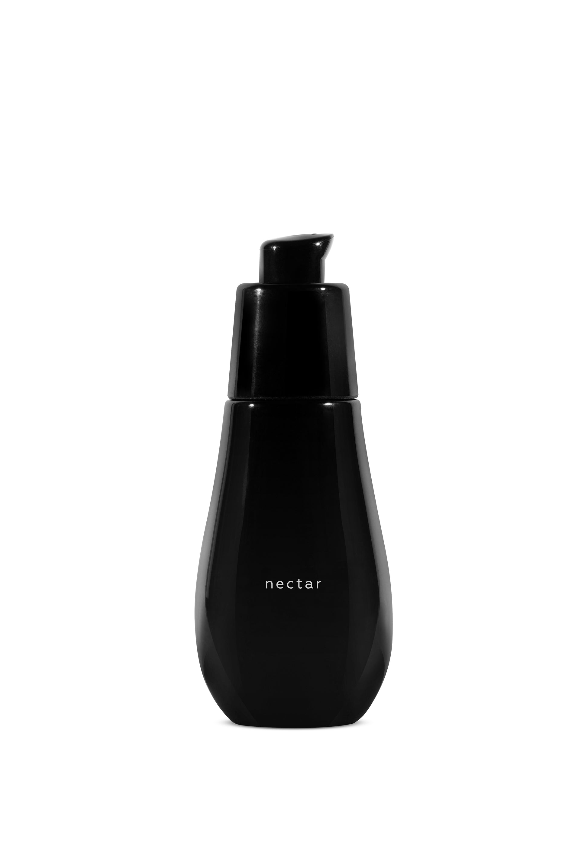 the black bottle of ayuna nectar on a white background