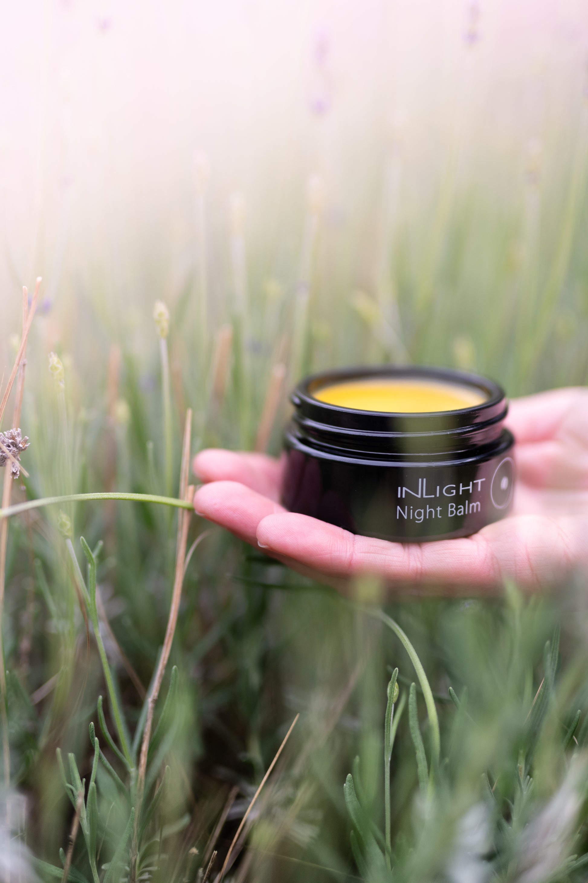 A jar of the inLight Night Balm 