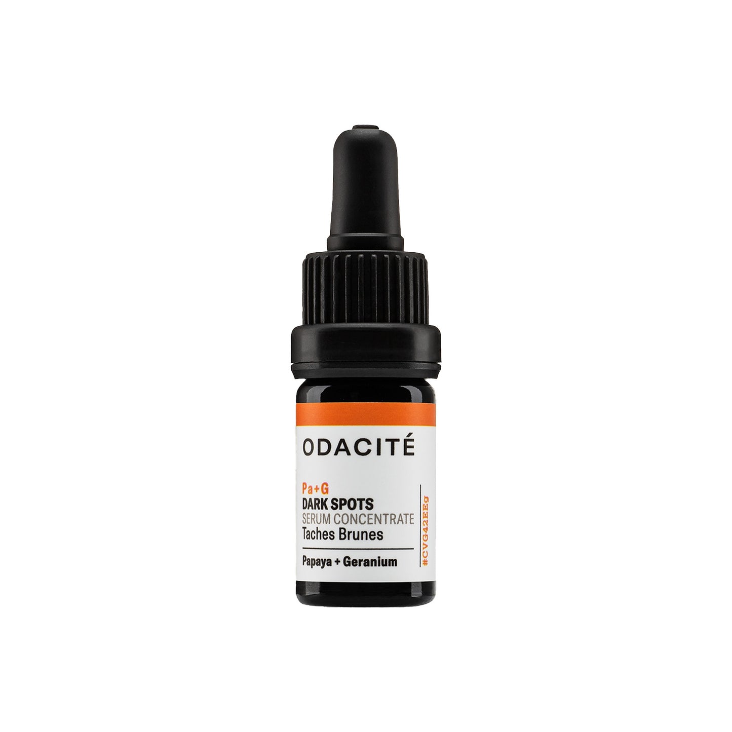 Odacite dark spots serum concentrate bottle on a white background