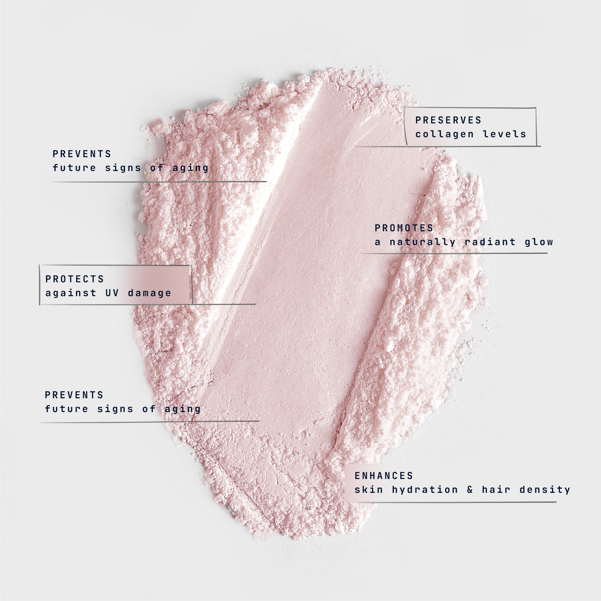reversal 001 by aghne Pink powder with text on a light gray background