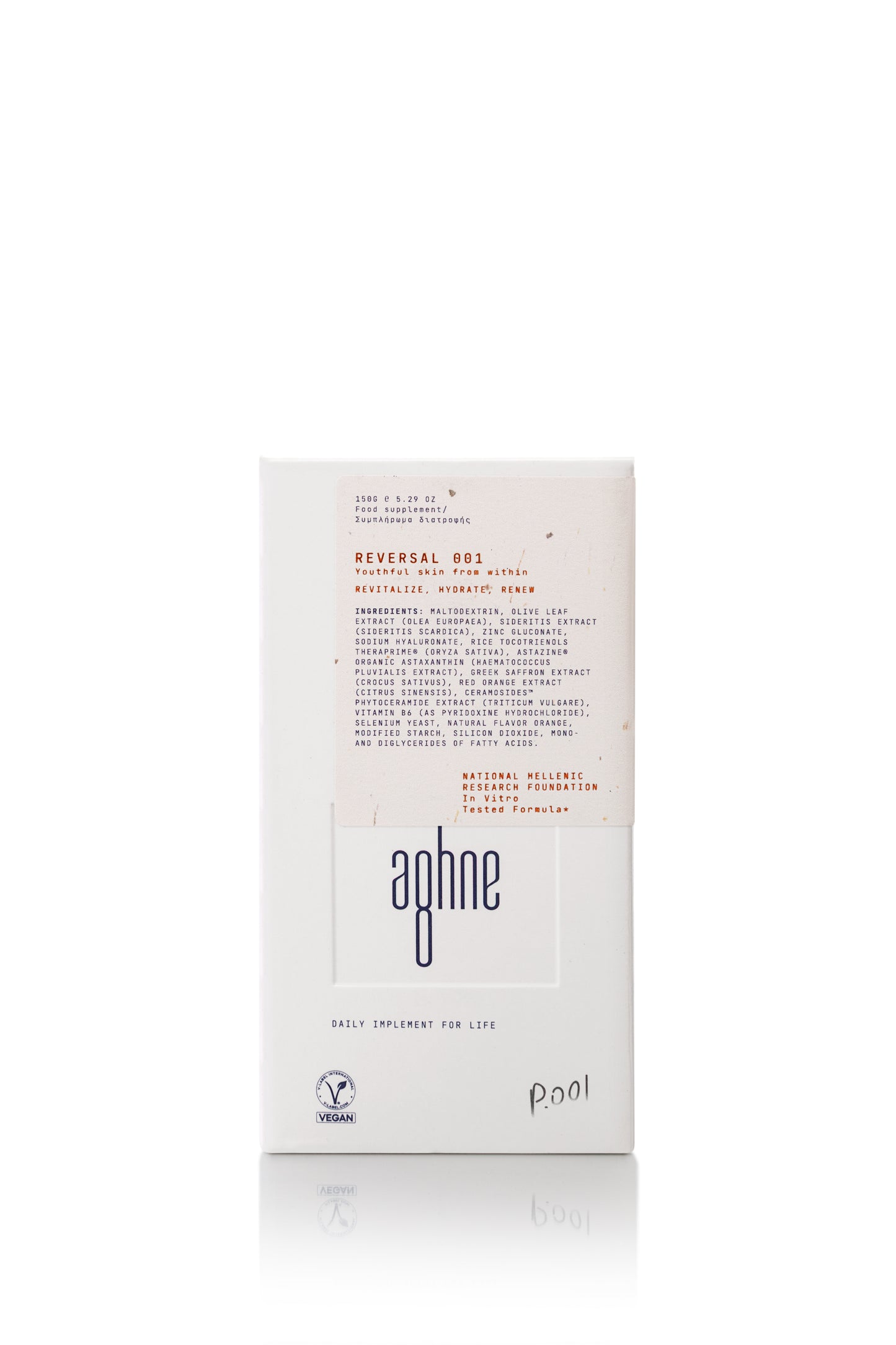 Aghne reversal 001 product packaging on a white background