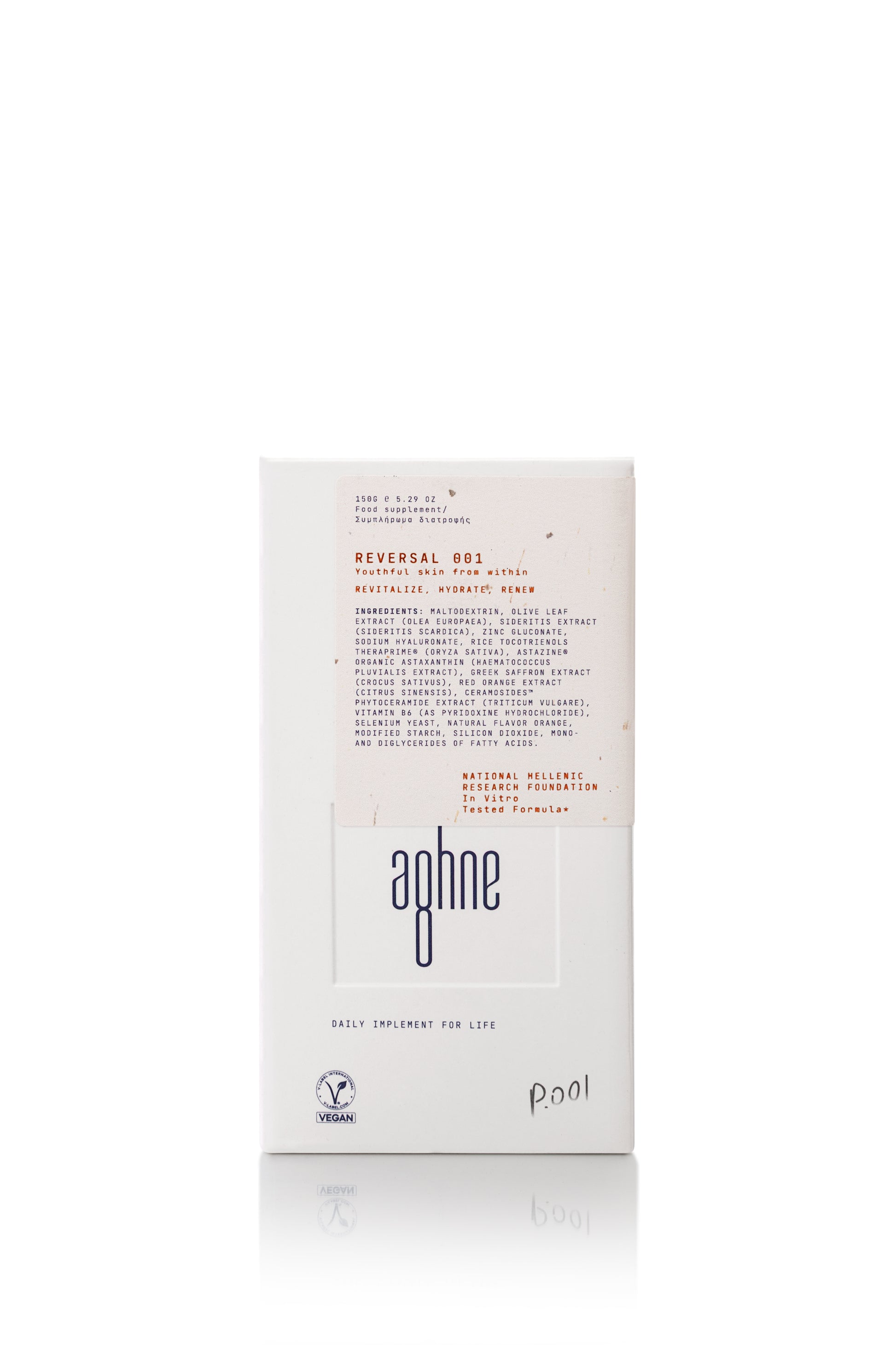 Aghne reversal 001 product packaging on a white background