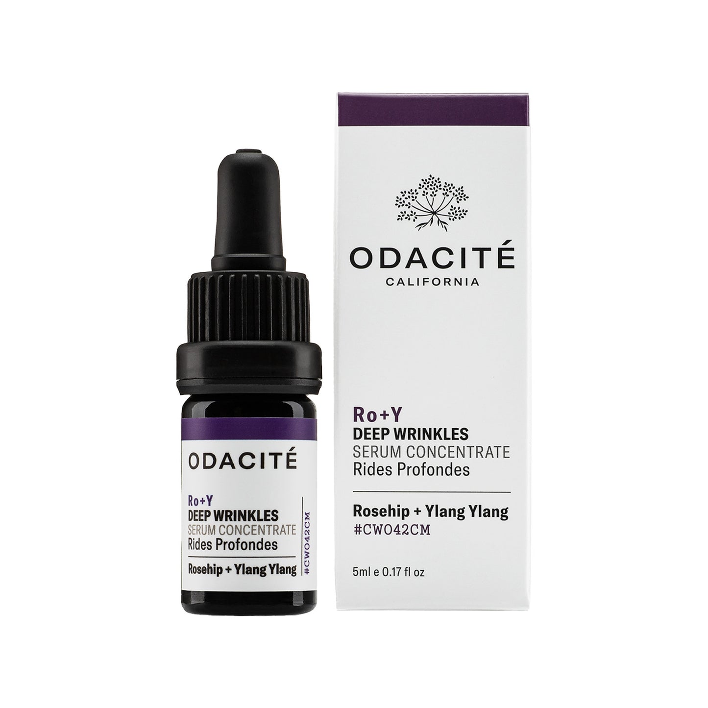 Odacite deep wrinkles serum concentrate with packaging on a white background