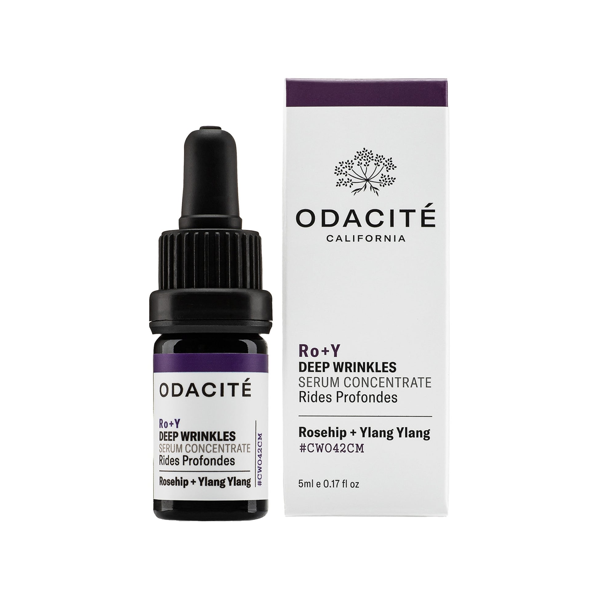 Odacite deep wrinkles serum concentrate with packaging on a white background