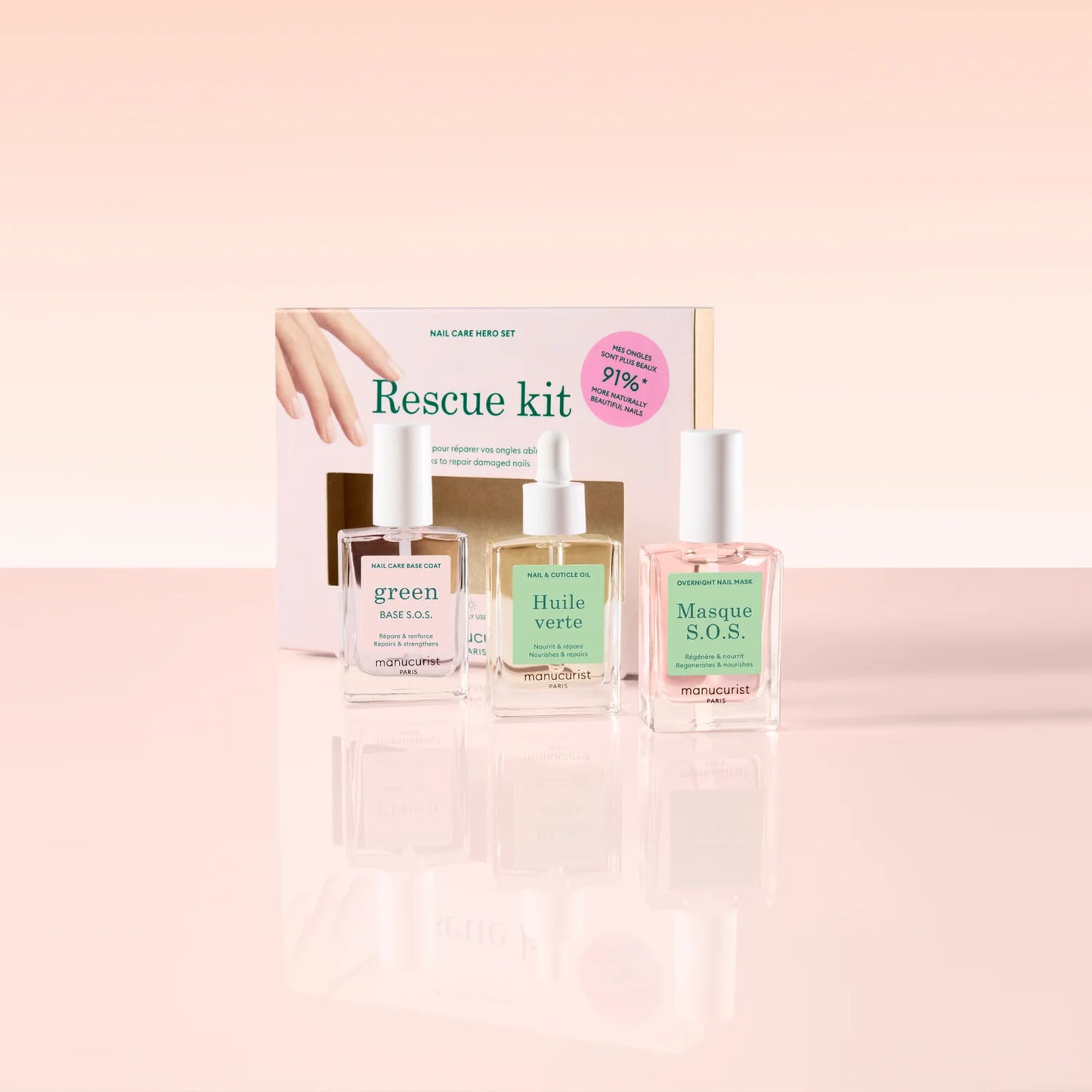 Manucurist Rescue Kit – plant-based nail repair and strengthening treatment for damaged nails.