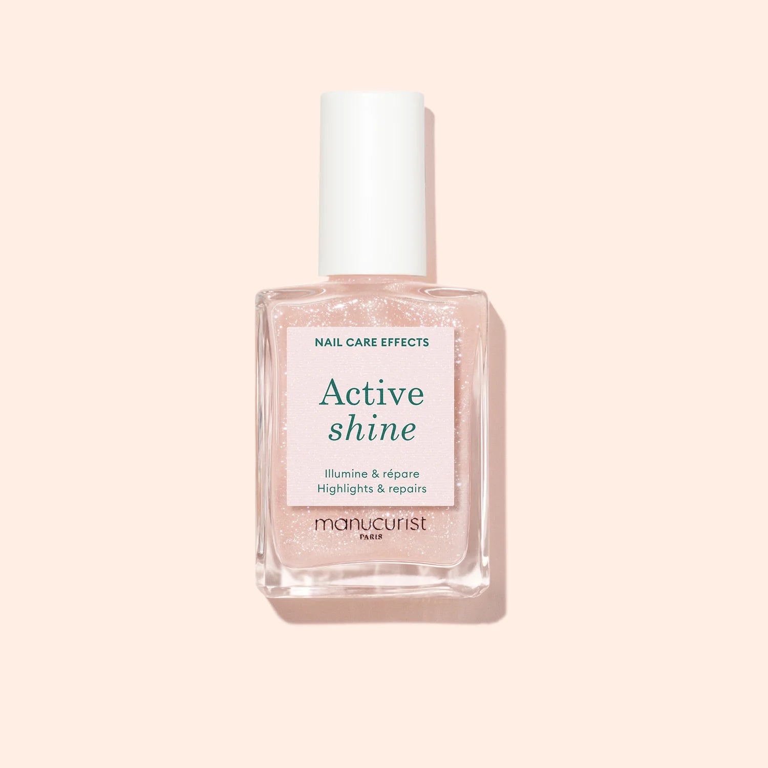 Manucurist Active Shine – pearly beige nail care polish for natural radiance and repair.
