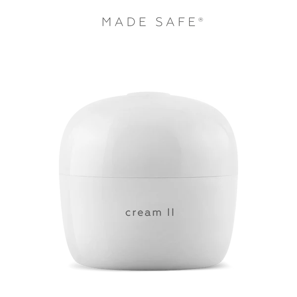 White container labeled 'cream II' by ayuna with 'MADE SAFE' branding on a white background