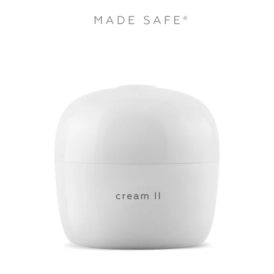 White container labeled 'cream II' by ayuna with 'MADE SAFE' branding on a white background