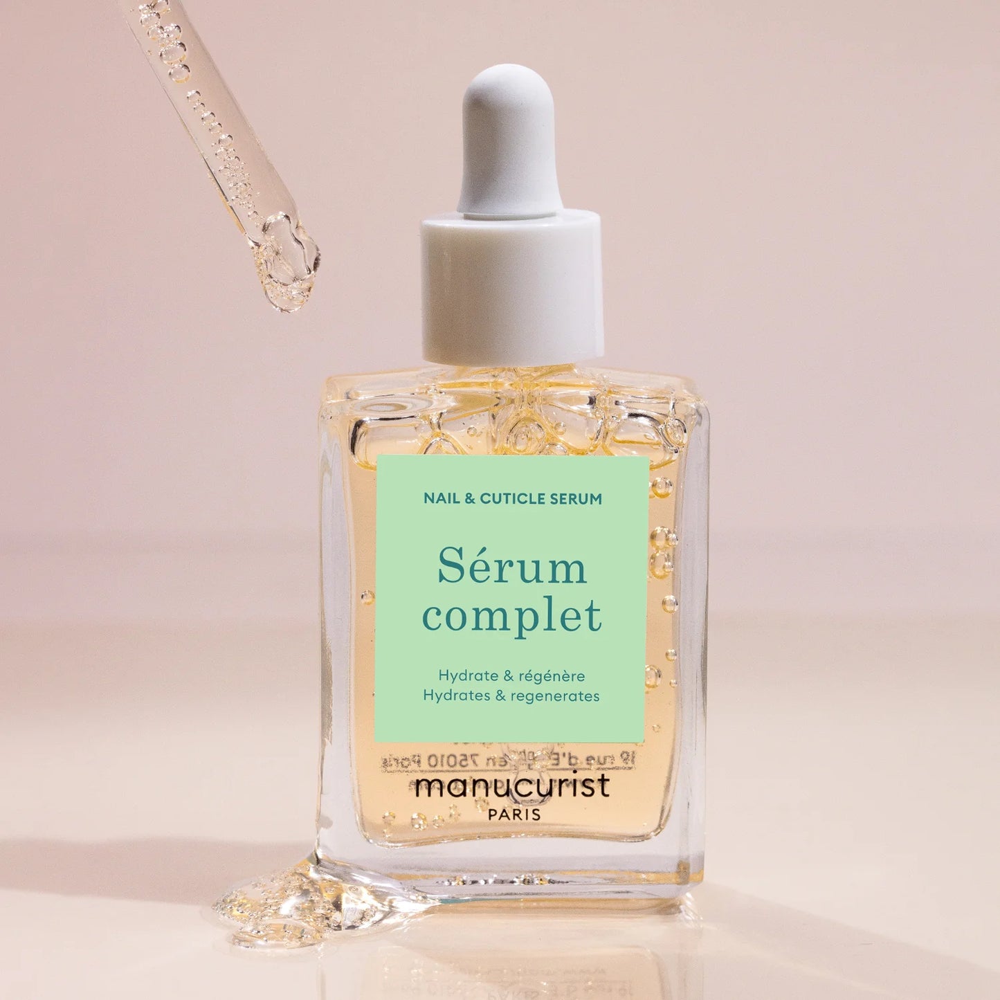 Manucurist Complete Serum – water-based nail and cuticle hydration treatment with glycerine and panthenol.