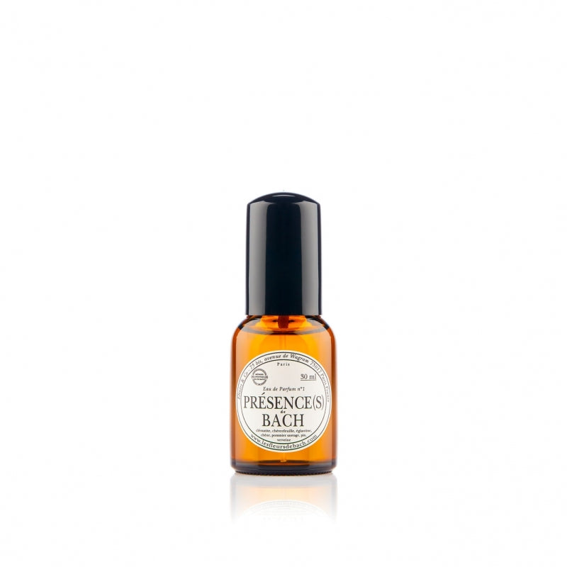 A 30ml bottle of Presences de Bach - a perfume designed to work as a herbal elixir. 