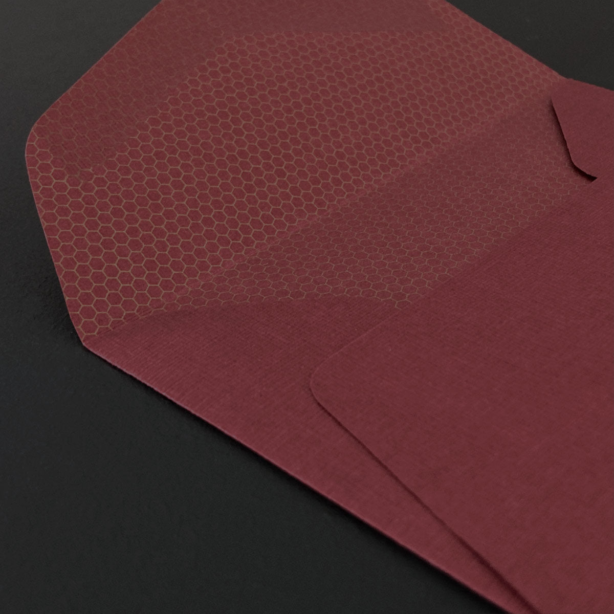 Close up of a red envelope on a dark background