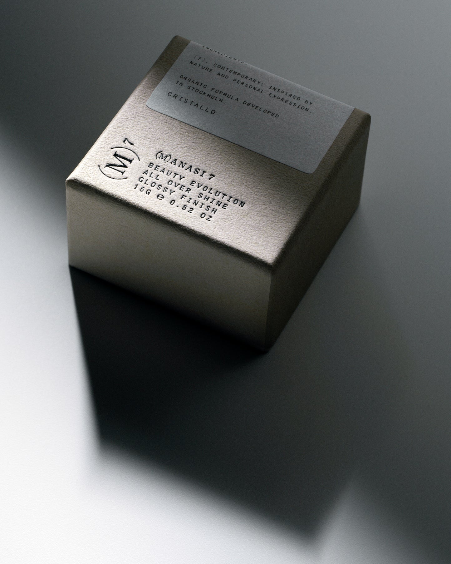 Manasi 7 All over shine in the shade cristallo product packaging 