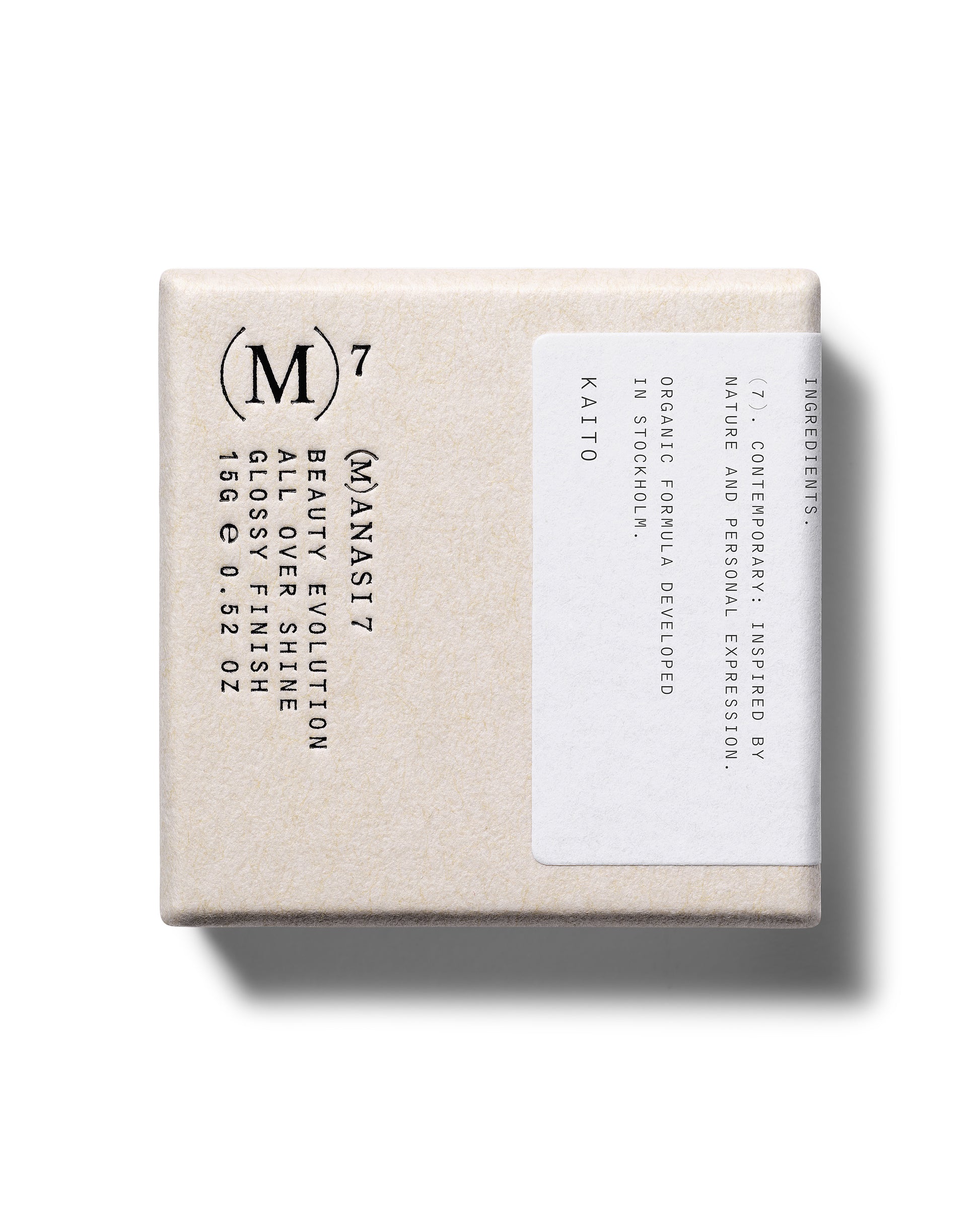 Manasi 7 All over shine in the shade kaito product packaging on a white background