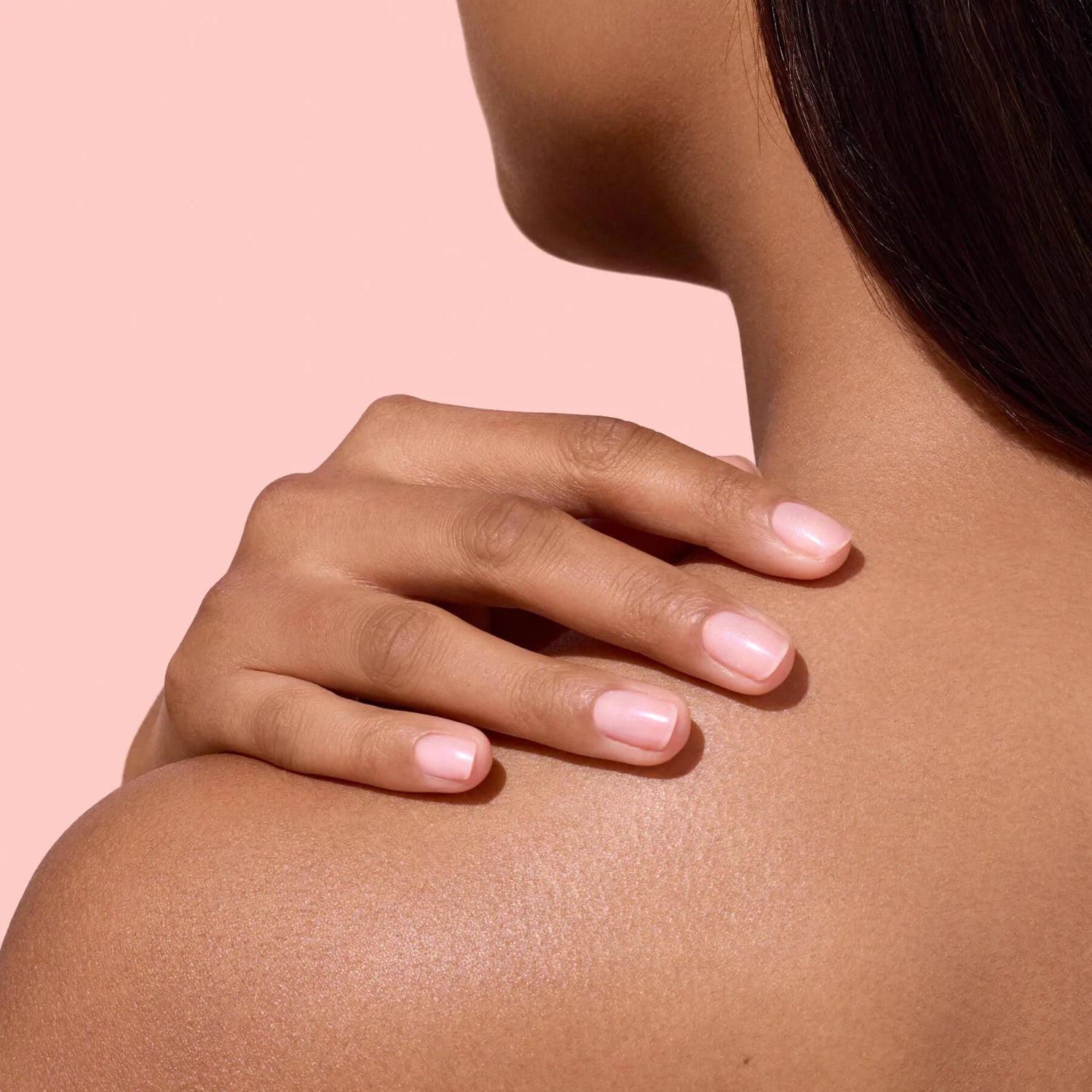 Manucurist Active Plump – collagen-infused nail care polish with peach extract and AHA for hydrated, glossy nails.