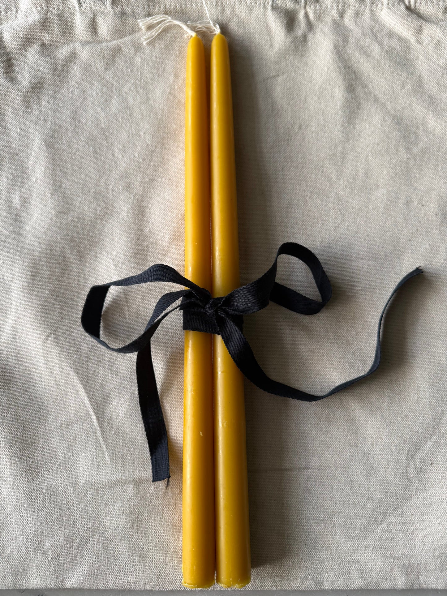 hand- dipped natural candles set of 2 